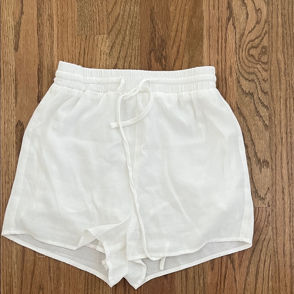 Princess Polly soft linen White Shorts